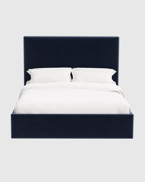 Square Bed in Performance Velvet - Full / Butterscotch