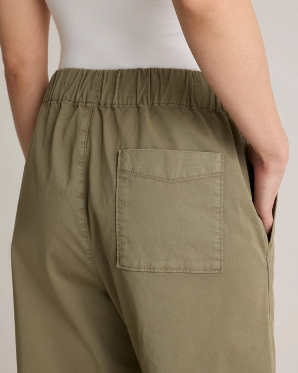 Organic Stretch Cotton Wide Leg Chino Pants - 0 / Olive