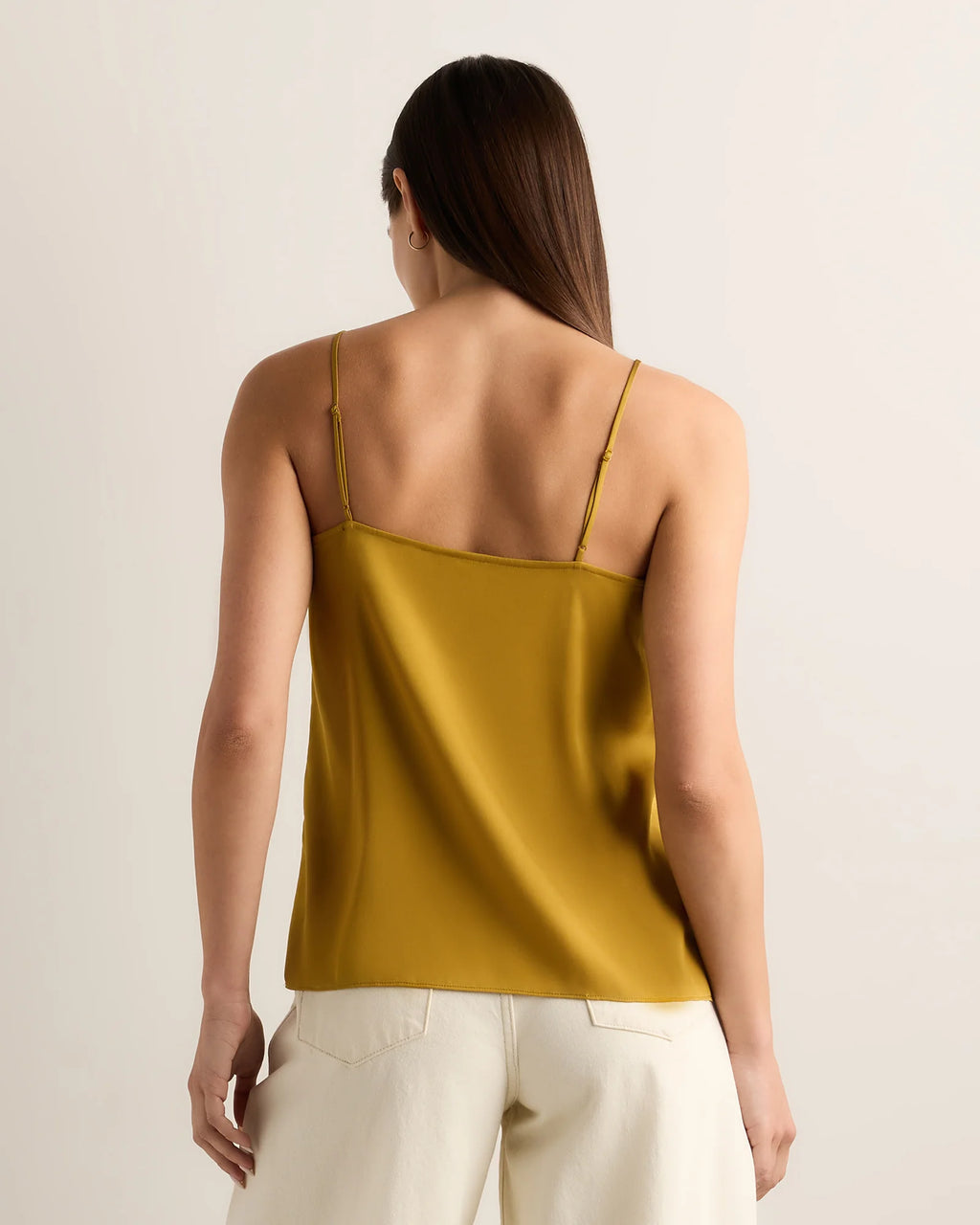 Washable Stretch Silk V-Neck Cami - XS / Ivory