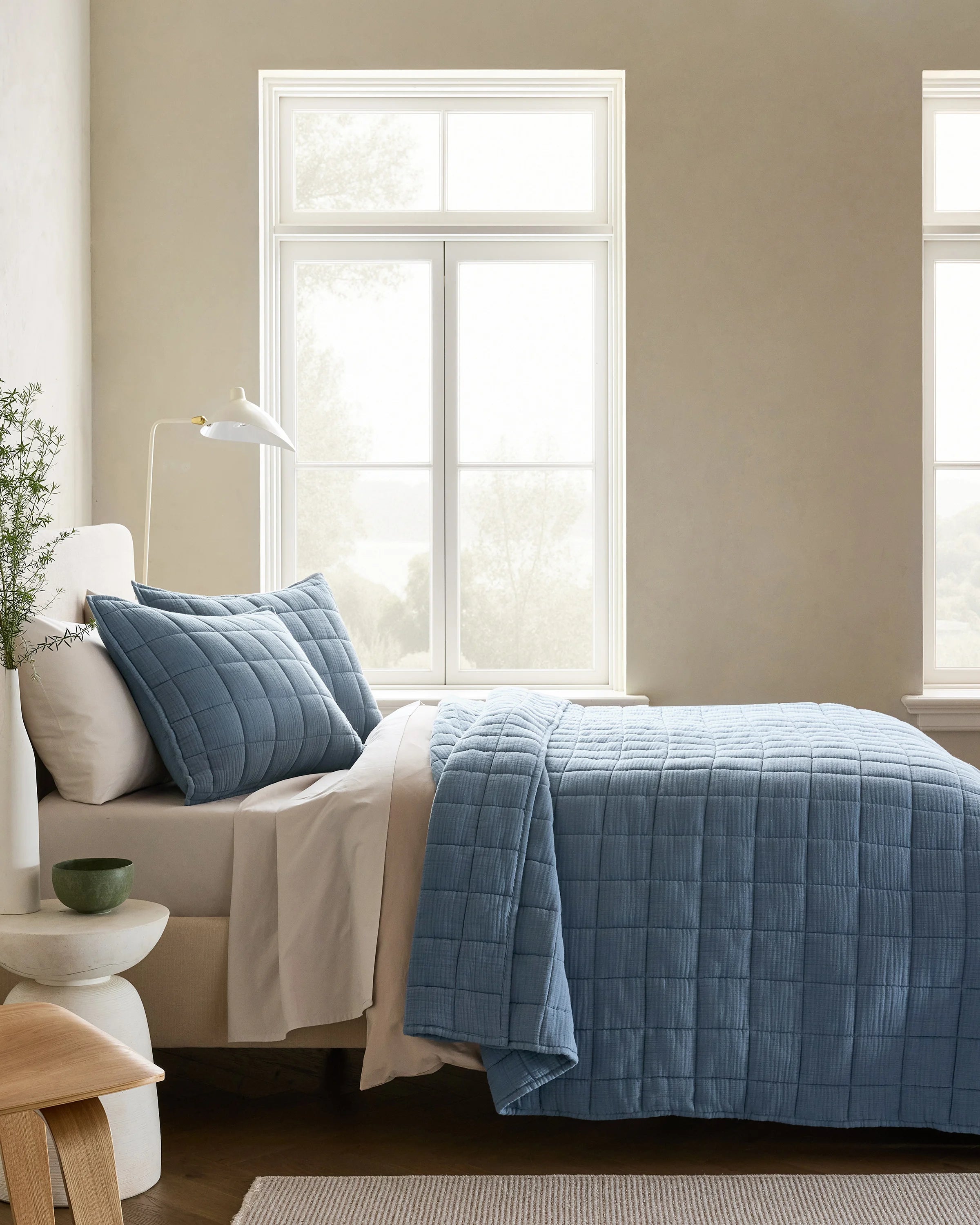 Organic Cotton Gauze Box Quilt - Twin / Mineral Secondary image