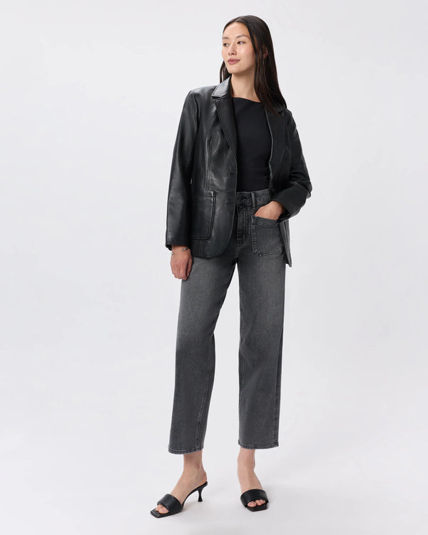 Bella Stretch Patch Pocket Wide Leg Jeans - 24 / Seaside Blue