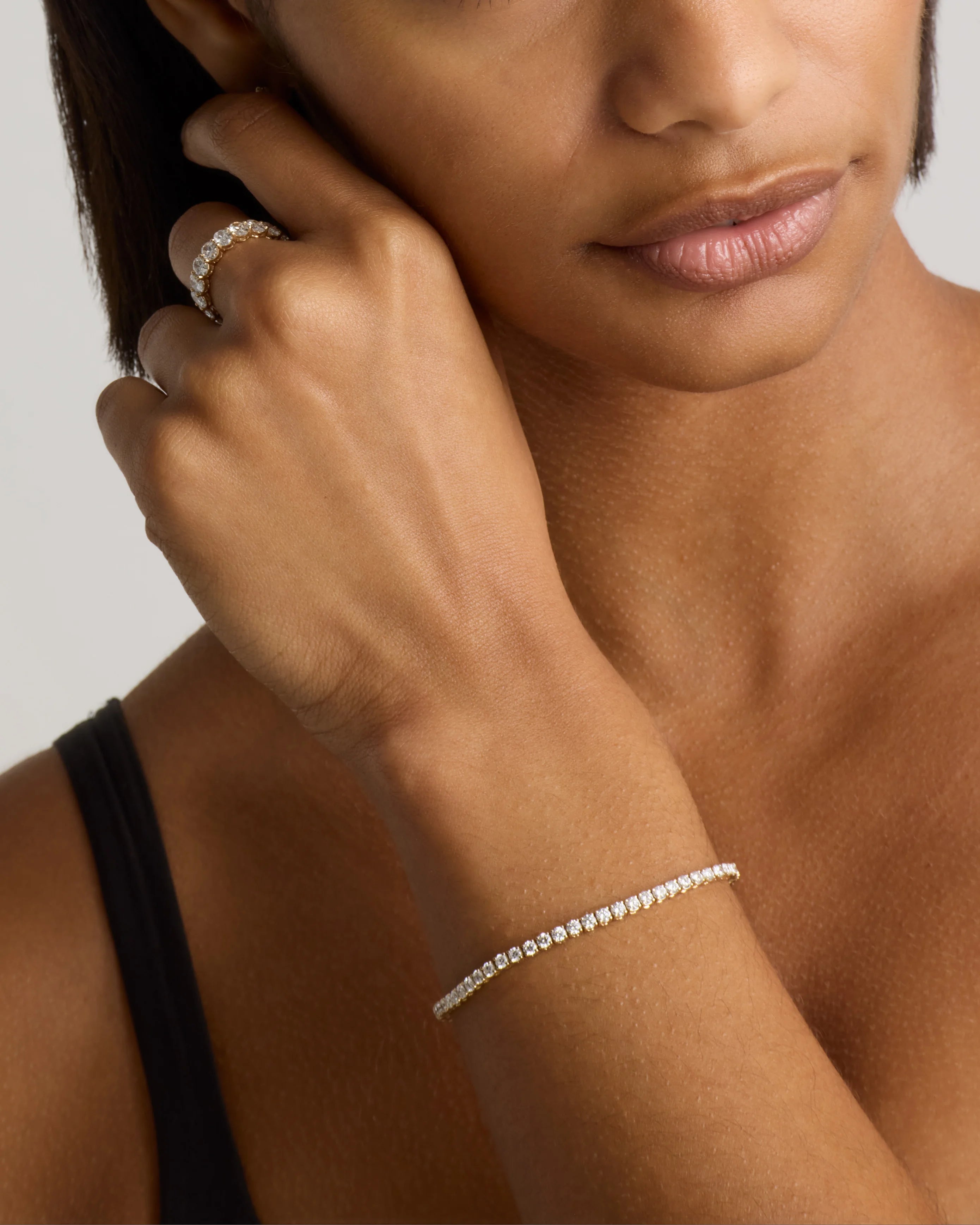 14K Gold Lab Grown Diamond Tennis Bracelet - 4ctw - 6.5" / Yellow Gold Secondary image