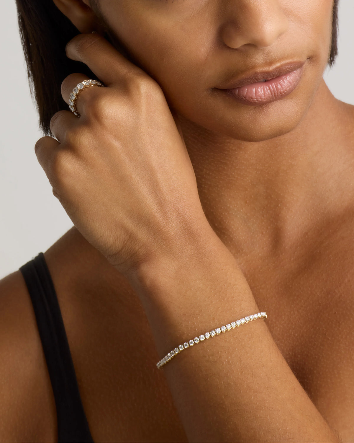 14K Gold Lab Grown Diamond Tennis Bracelet - 4ctw - 6.5" / Yellow Gold