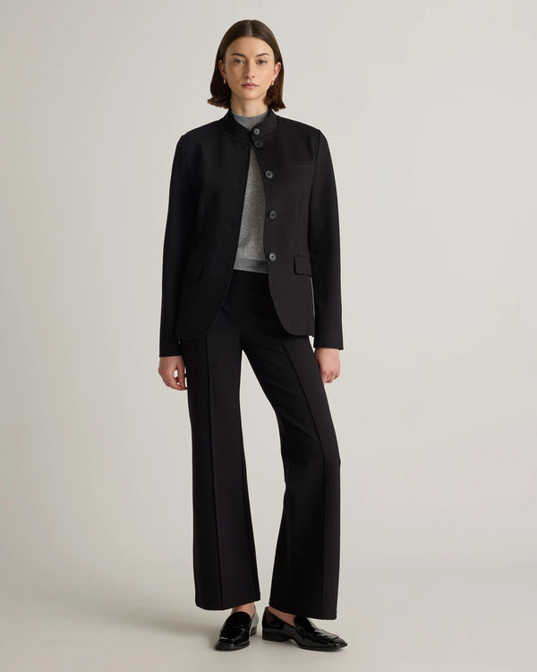 Ultra-Stretch Ponte Stand Collar Blazer - XS / Navy