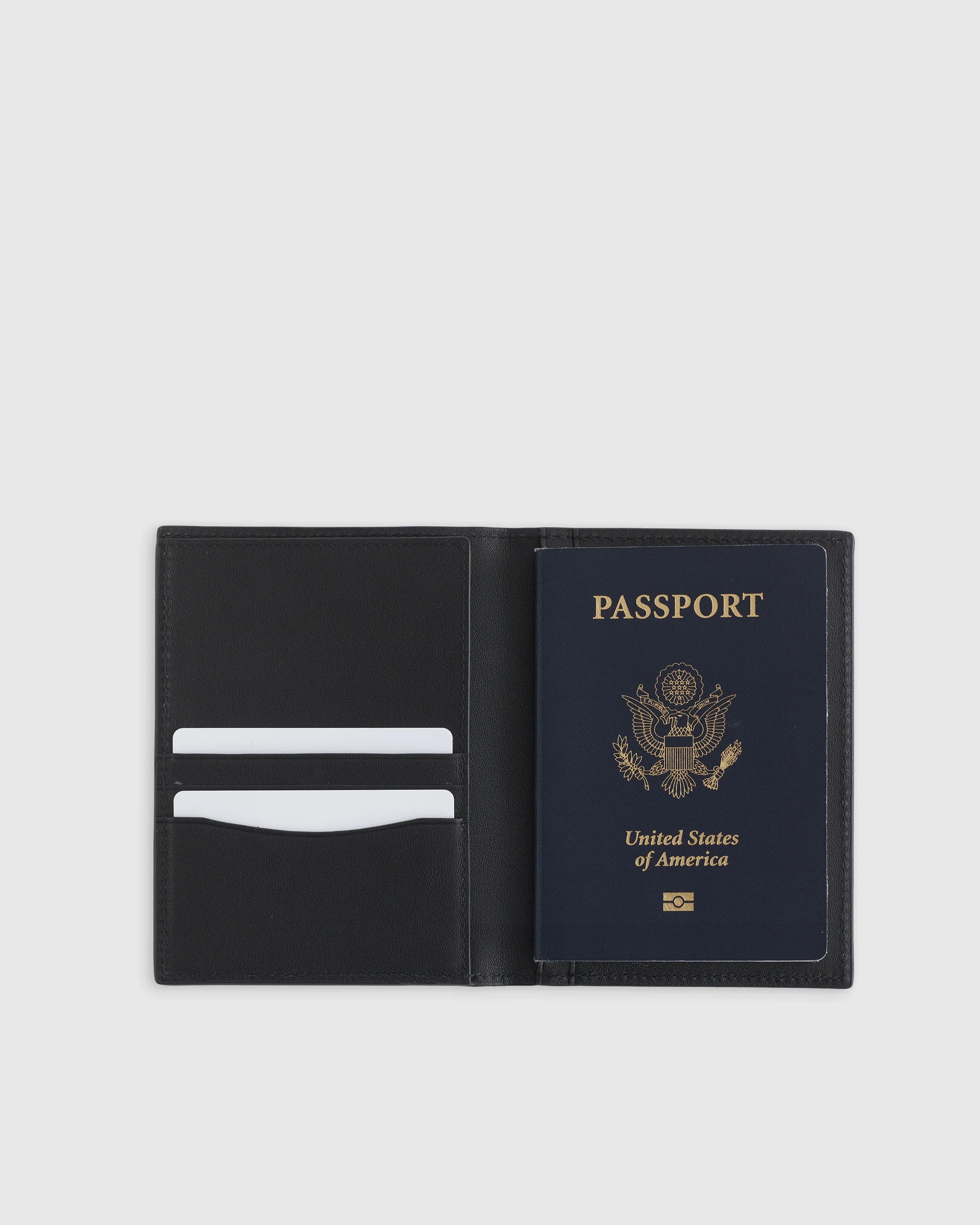 Nappa Leather RFID Blocking Passport Holder & Luggage Tags Set - One Size / Black Secondary image