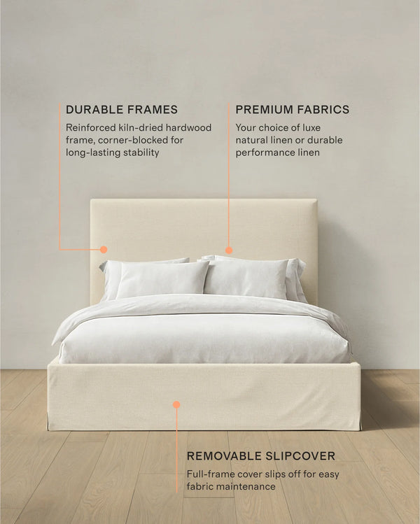 Slipcover Bed in 100% Linen - Full / Flax
