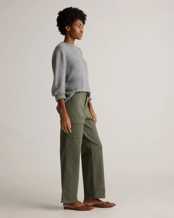 Organic Stretch Cotton Twill Cargo Pants - 0 / Light Khaki
