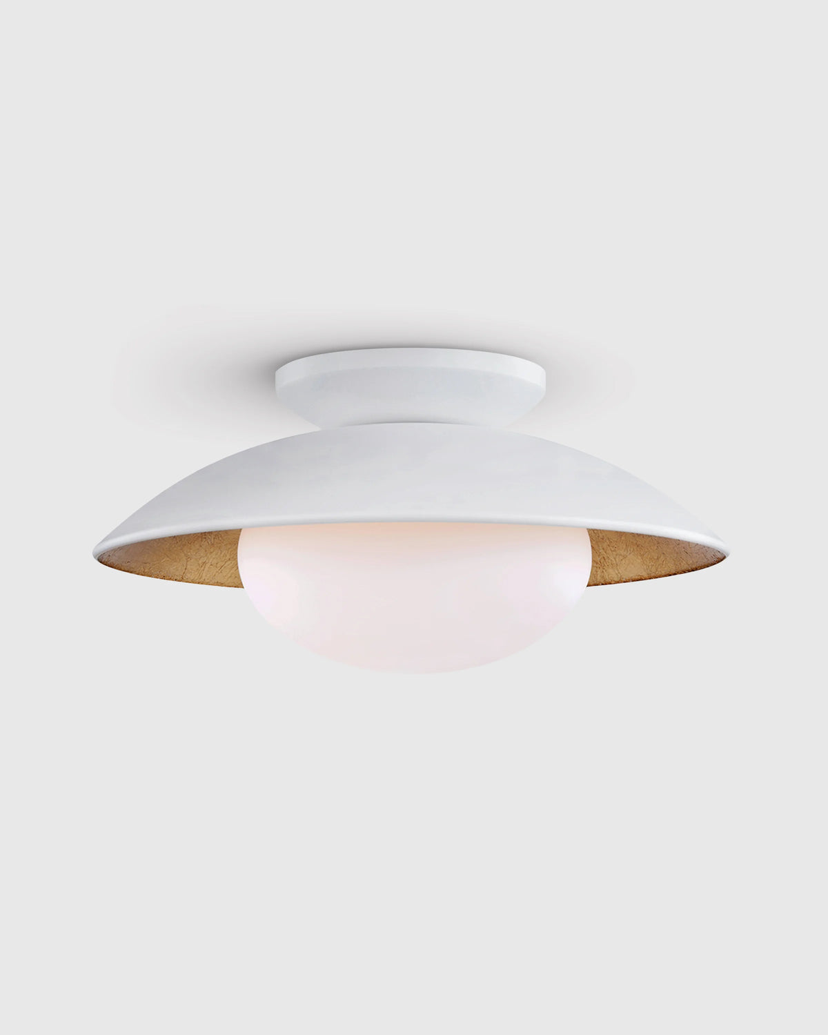 Steel and Gold Foil Flush Mount - One Size / White Main image