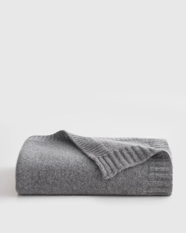 Mongolian Cashmere Luxe Knit Baby Blanket - One Size / True Navy