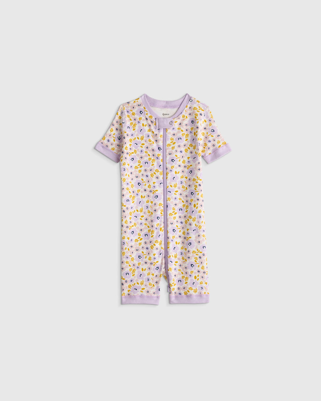 100% Organic Cotton Shortie Onesie Pajama - 2T / Navy Stripe