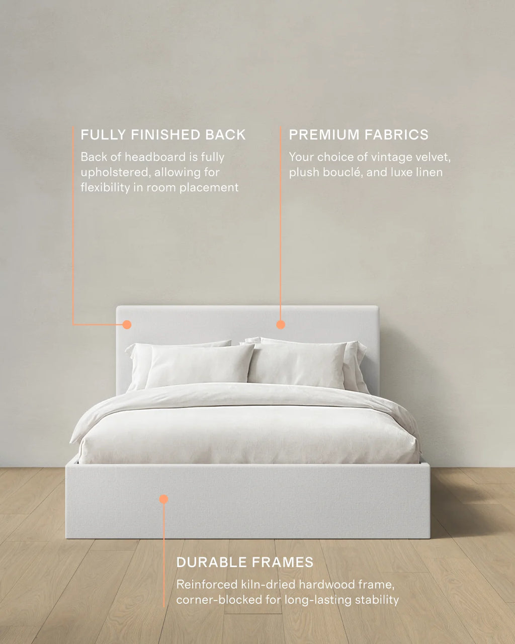 100% Linen Square Bed - Full / Canvas