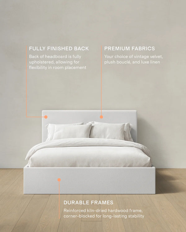 100% Linen Square Bed - Full / Canvas