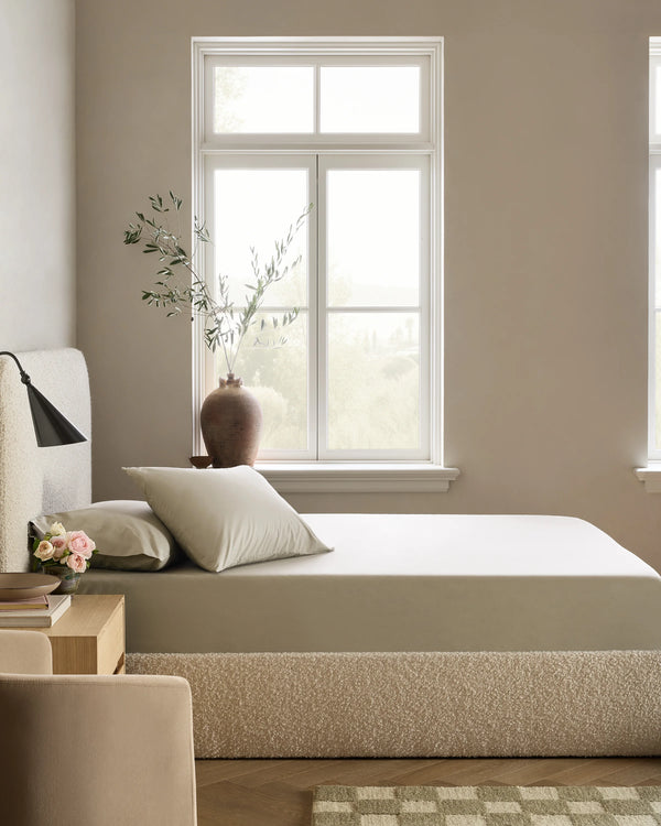 Organic Crisp Percale Fitted Sheet Set - Twin / Espresso
