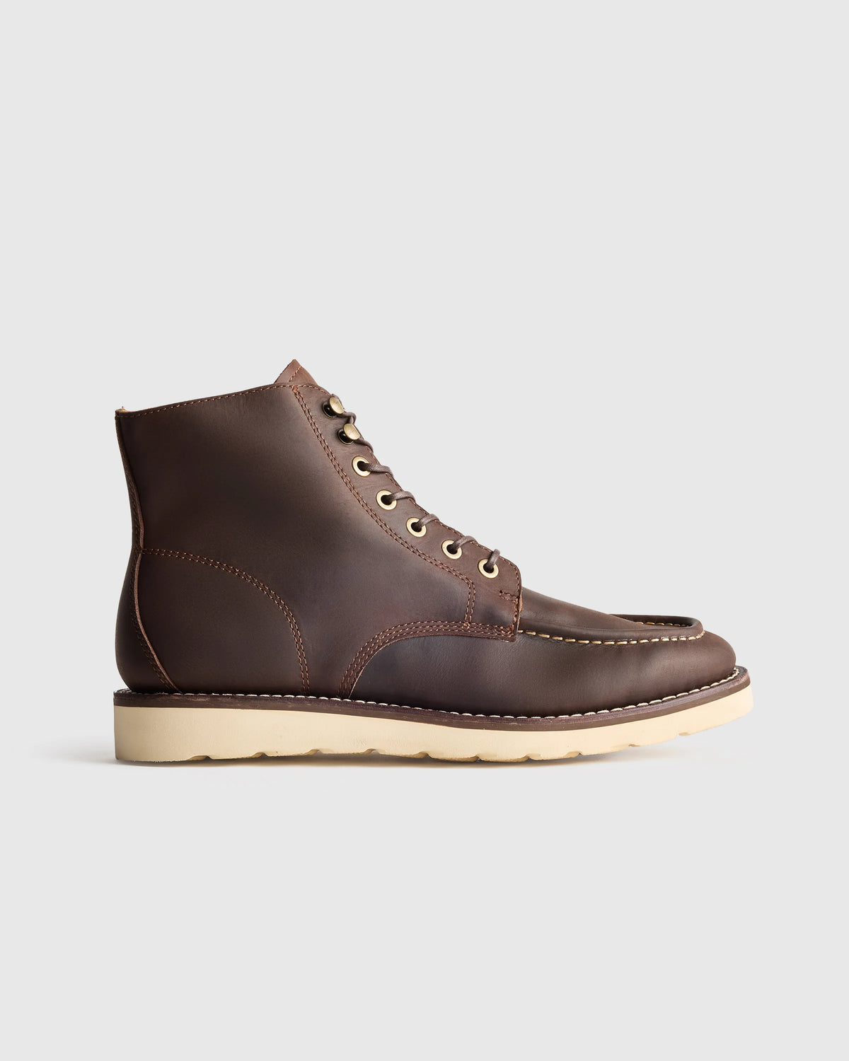Crafted Leather Moc Toe Boot - 7 / Dark Chocolate Main image