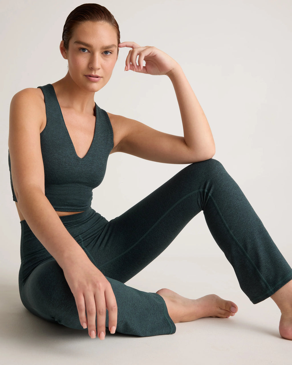 Ultra-Soft Cropped Bootcut Pants - XS / Heather Black