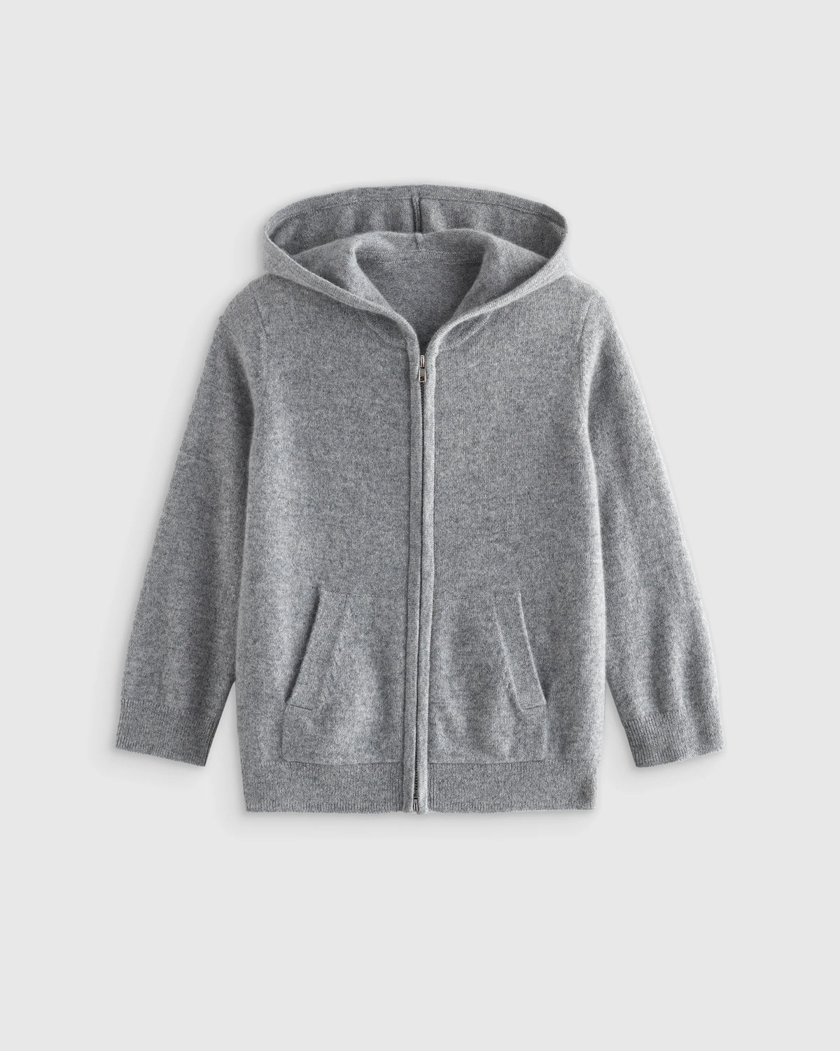 Washable Cashmere Full Zip Hoodie - 6 / Heather Grey Main image