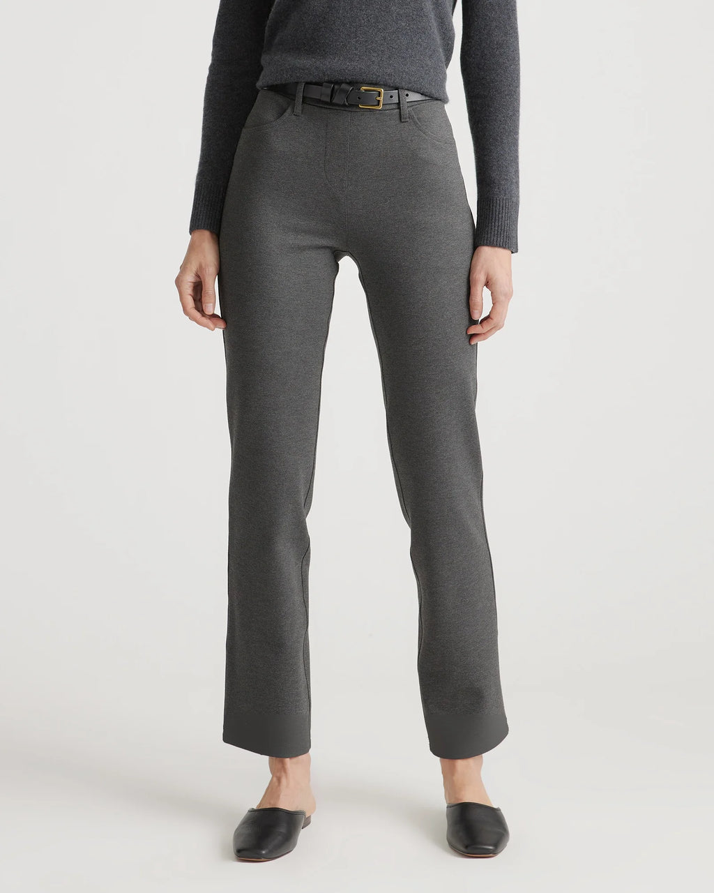 Ultra-Stretch Ponte Straight Leg 4-Pocket Pants - XS / Olive