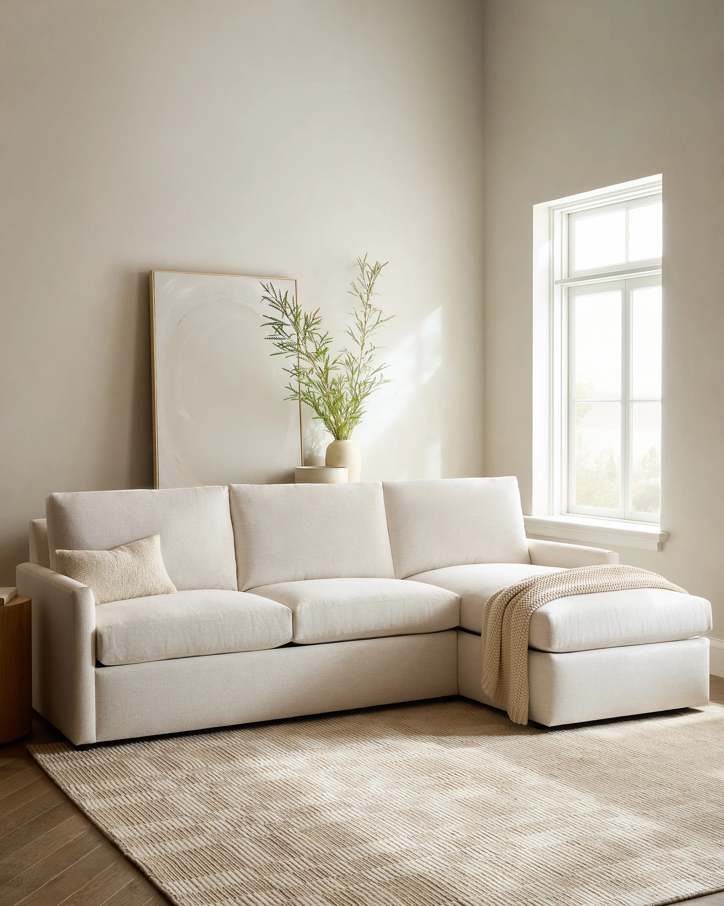 Brennan Chaise Sectional in Performance Velvet - Right Arm / Pine Secondary image