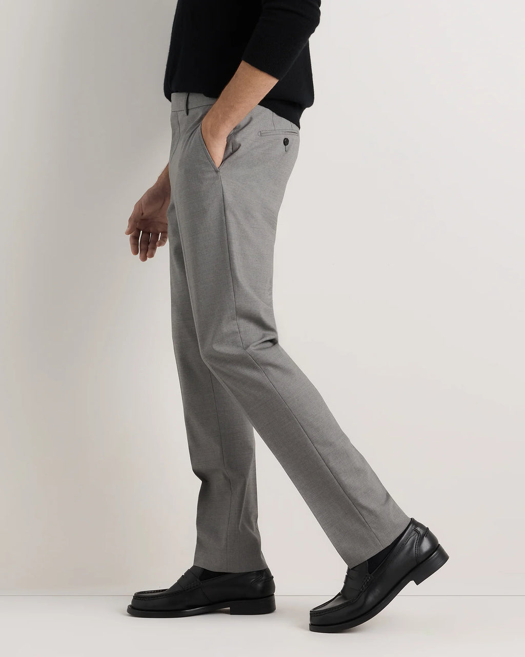 Stretch Wool Dress Pants - Slim - 30X30 / Grey Melange