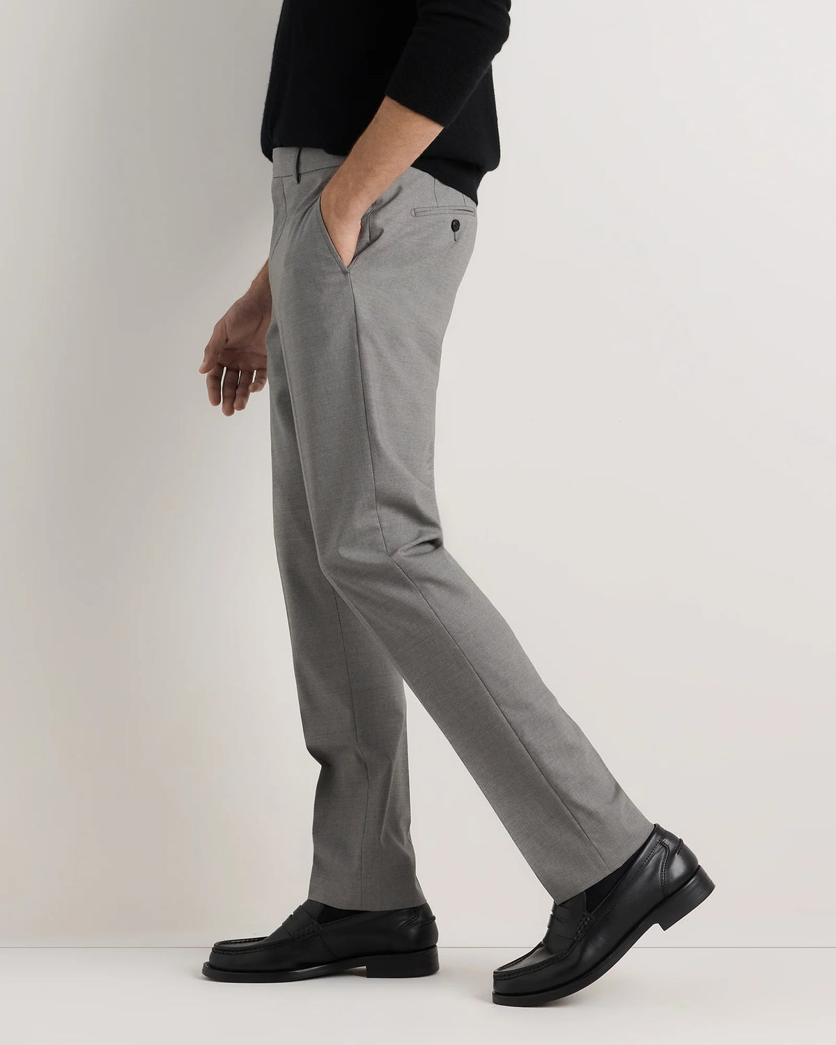 Stretch Wool Dress Pants - Slim - 30X30 / Grey Melange