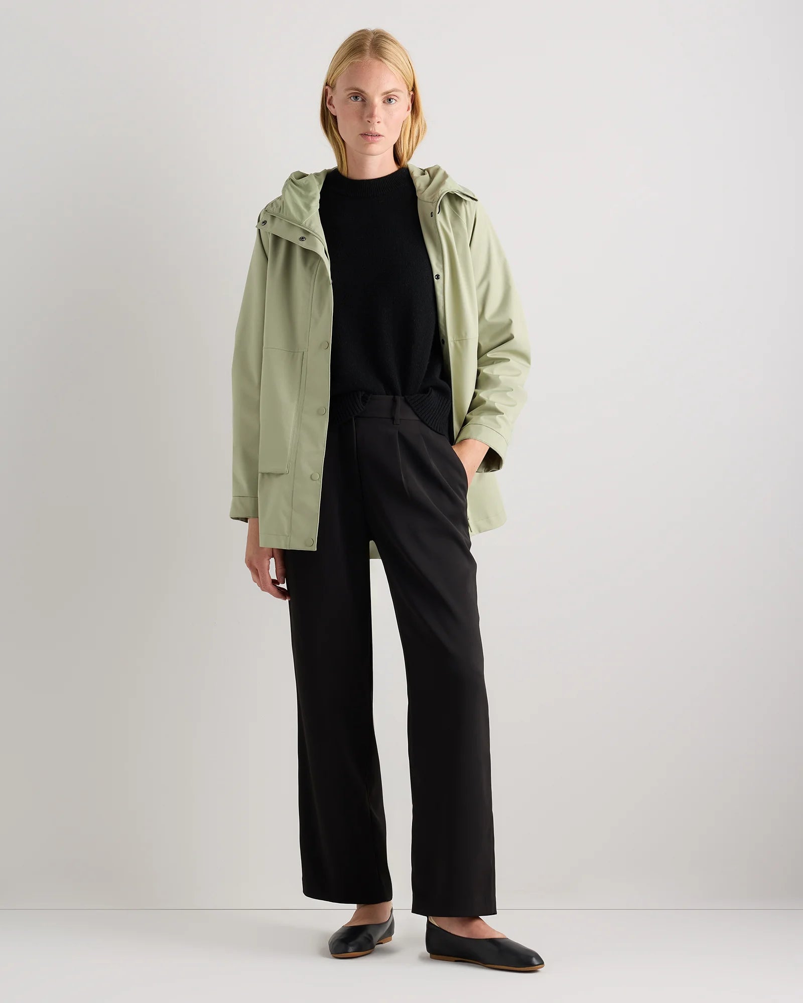 Weather Proof Oversized Rain Jacket - XS / Tea Green Secondary image