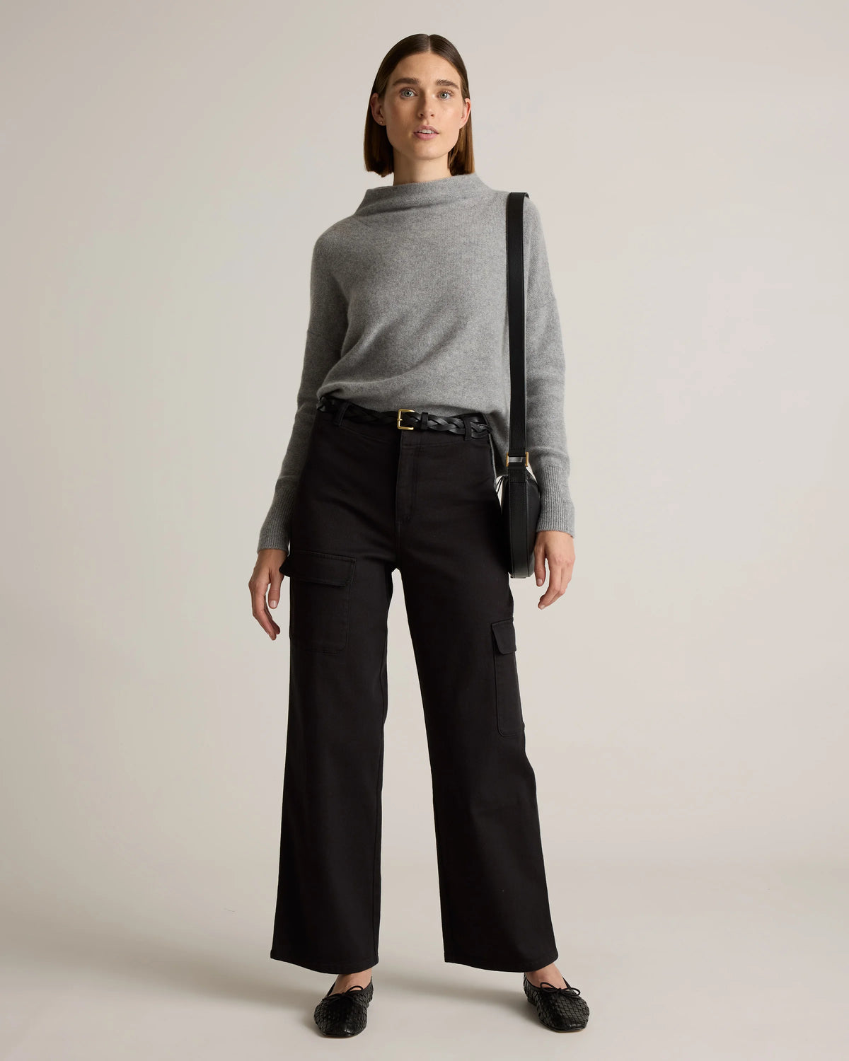 Organic Stretch Cotton Twill Cargo Pants - 0 / Light Khaki