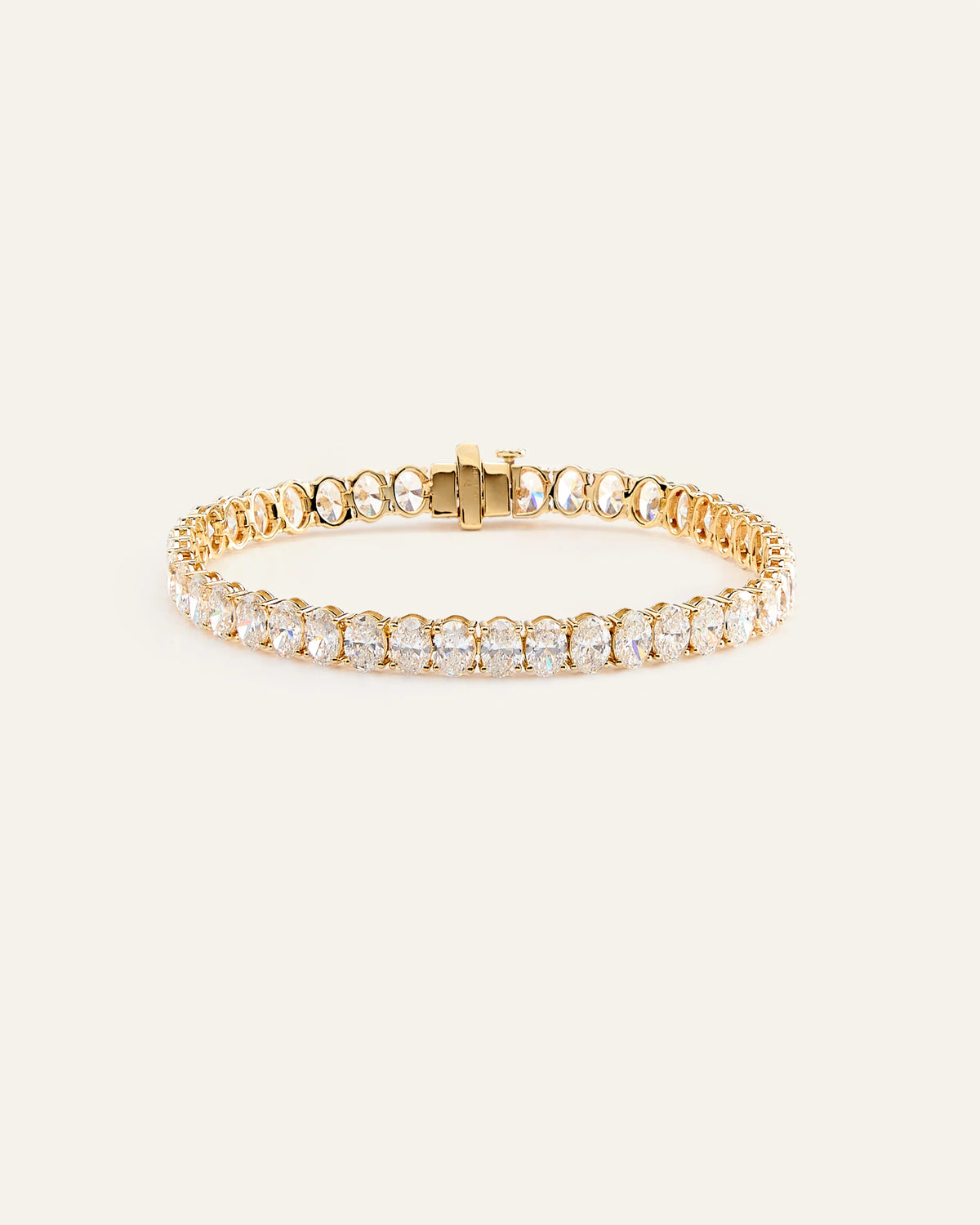 14K Gold Lab Grown Diamond North-South Oval Tennis Bracelet - 15ctw - 6.5" / Yellow Gold Main image