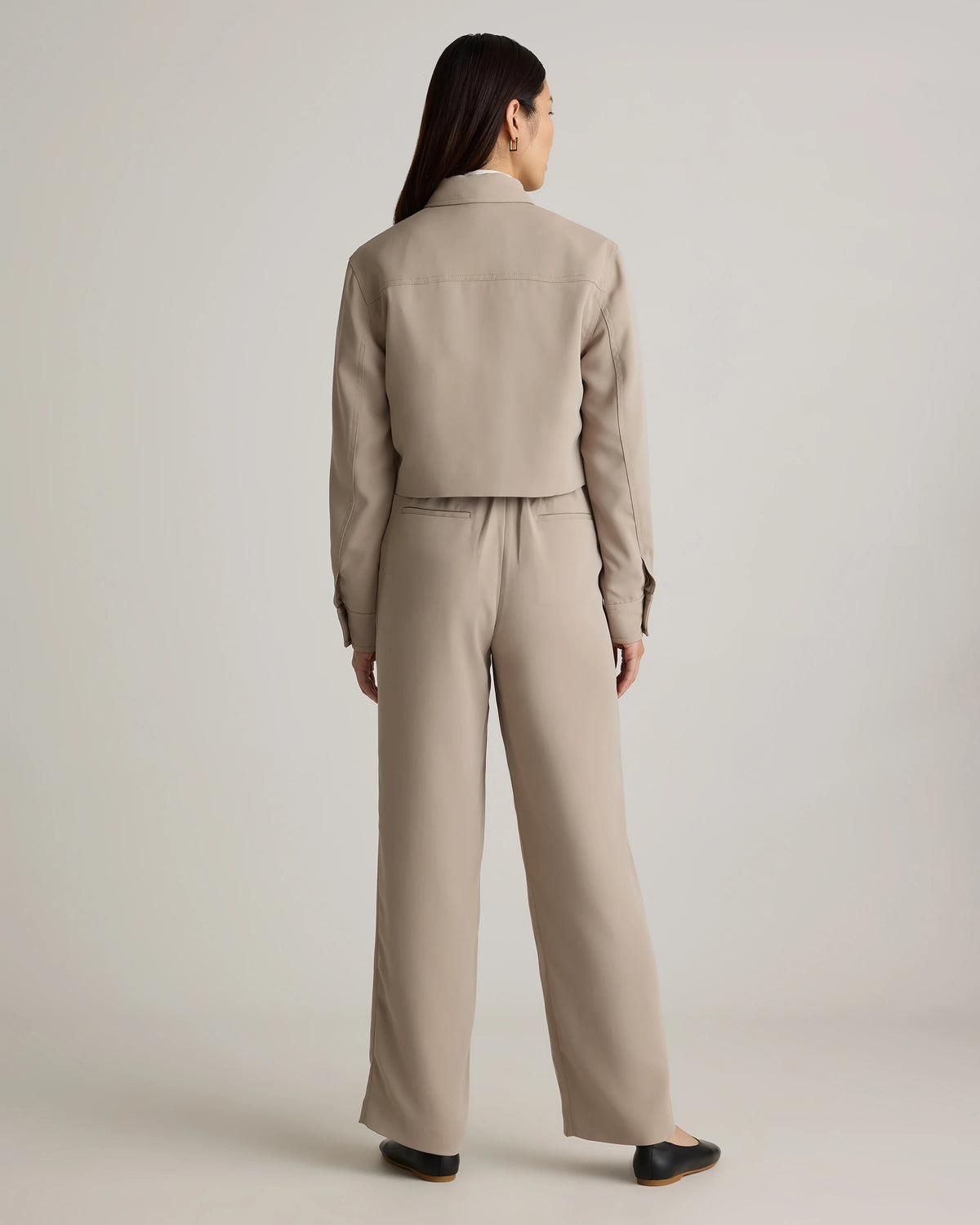 Stretch Crepe Cropped Jacket - XS / Morel