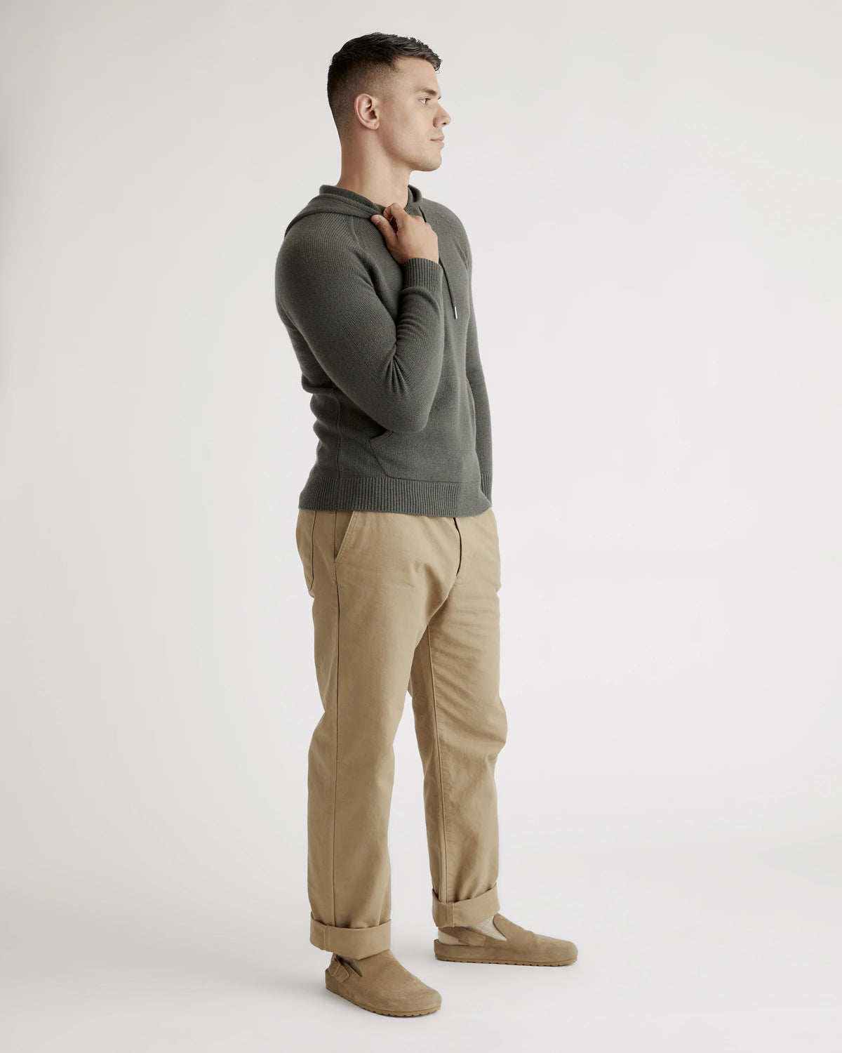 Mongolian Cashmere Pullover Hoodie - XS / Sea Spray Green