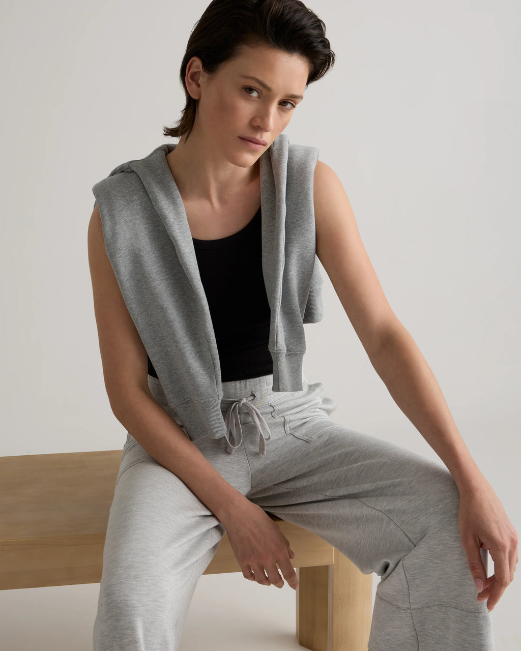 SuperSoft Fleece Cropped Wide Leg Pants - XS / Dried Fig