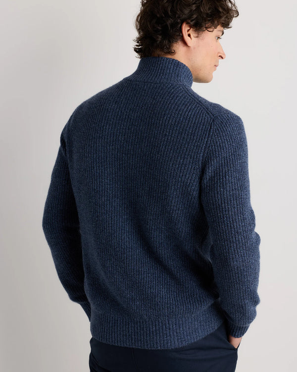 Mongolian Cashmere Fisherman Full Zip Sweater - S / Teak