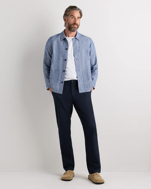 100% European Linen Chore Jacket - S / Flax