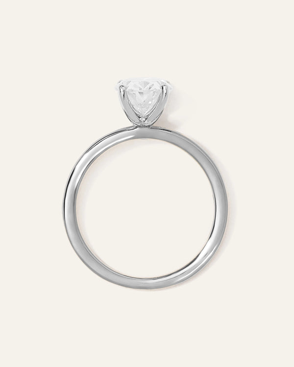 Lab Grown Diamond Oval Petite Classic Engagement Ring - 2ct - 4 / Yellow Gold