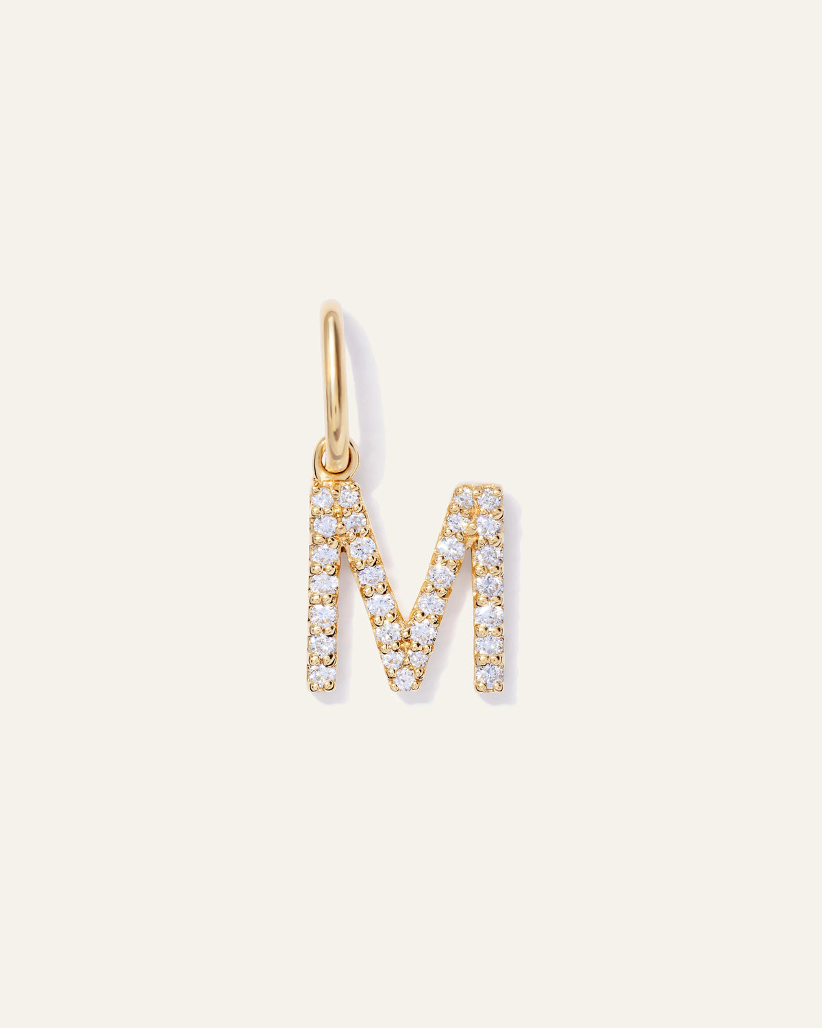 14K Gold Diamond Letter Charm - One Size / Yellow Gold Main image