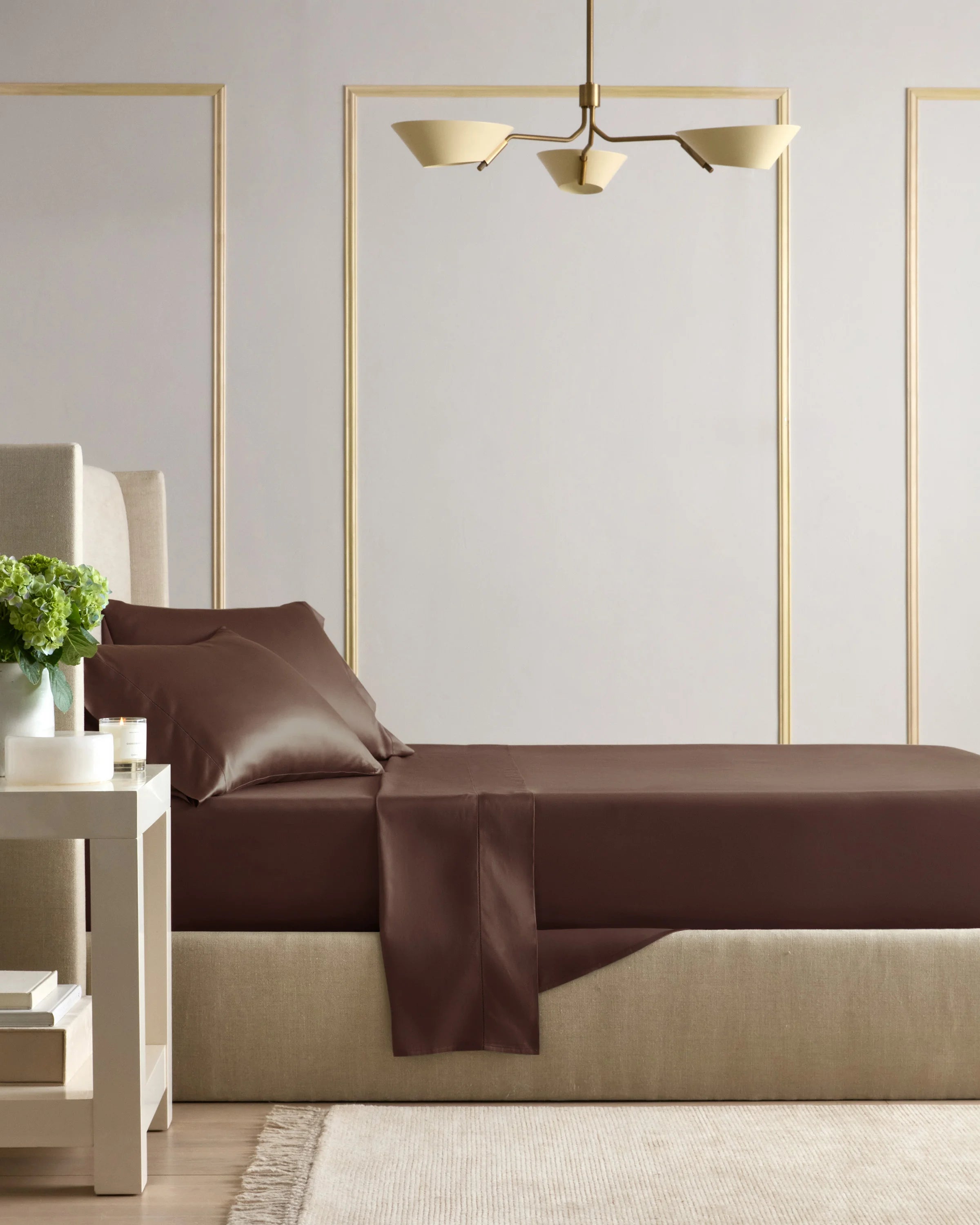 Signature Giza Cotton Sateen Sheet Set - Twin / Espresso Secondary image