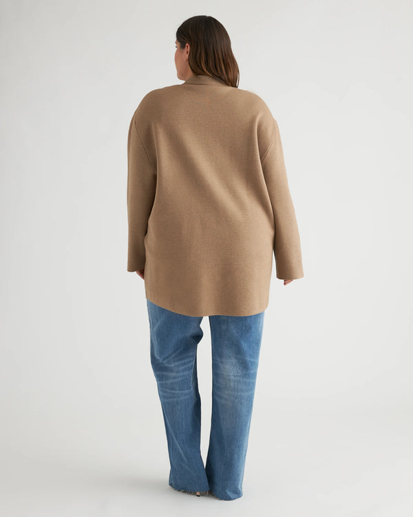 Eco-Knit Milano Stitch Oversized Shirt Jacket - XS / Heather Grey