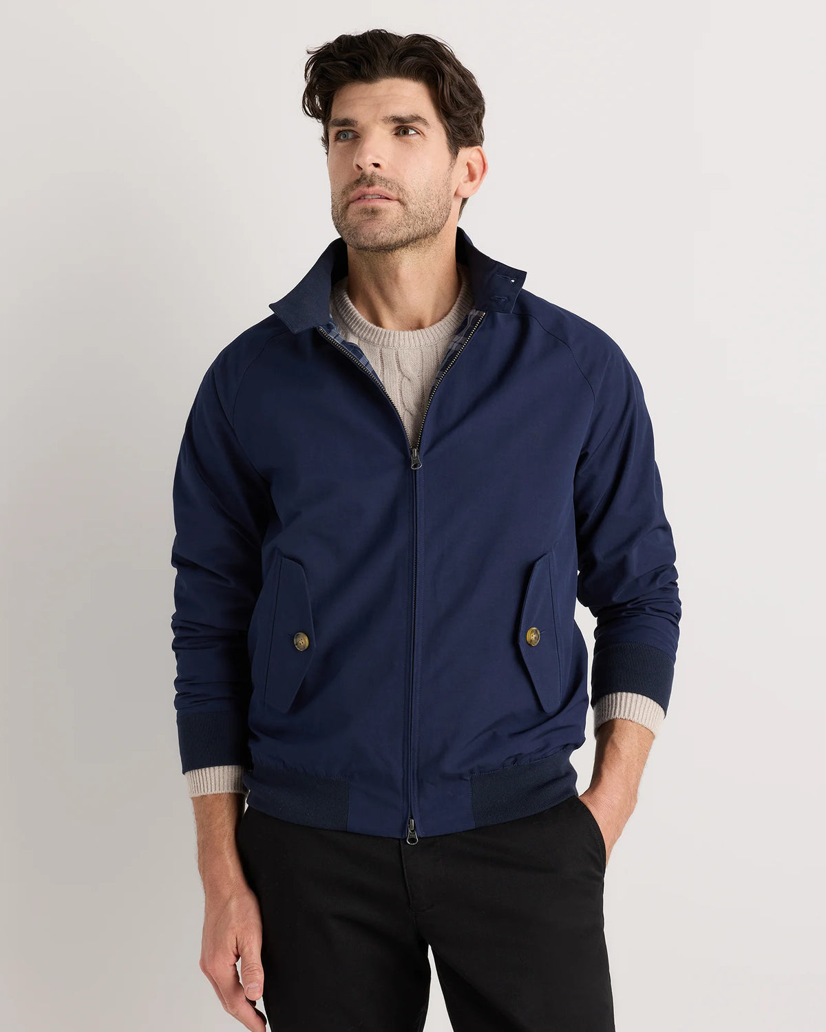 Heritage Water-Resistant Harrington Jacket - S / Deep Navy Main image