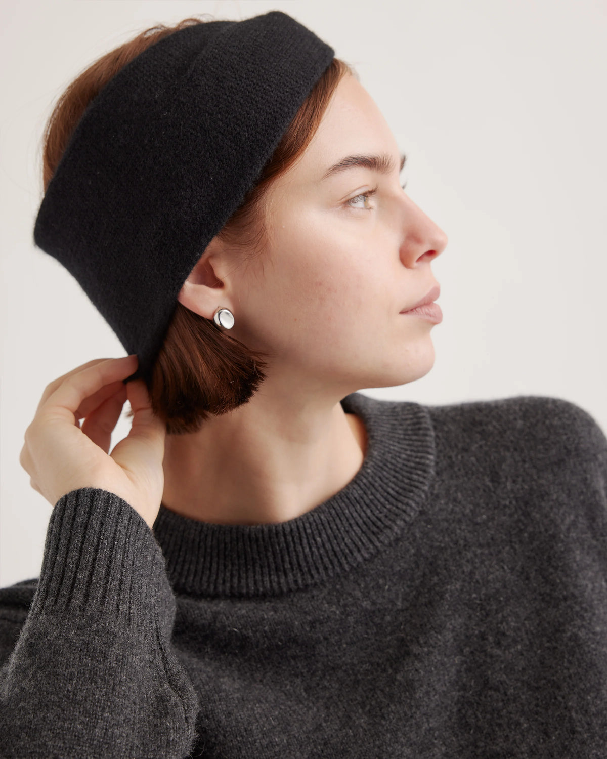 Mongolian Cashmere Twist Headband - One Size / Black Main image