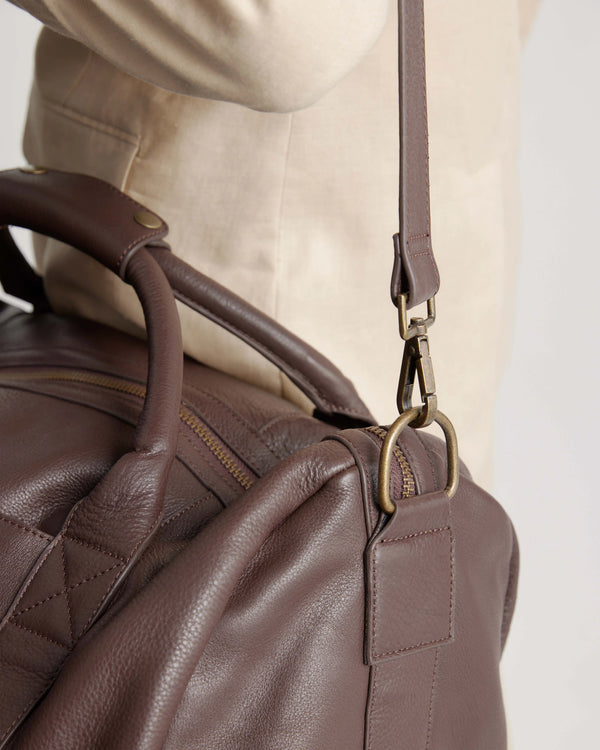 Nappa Leather Duffle Bag - One Size / Dark Brown