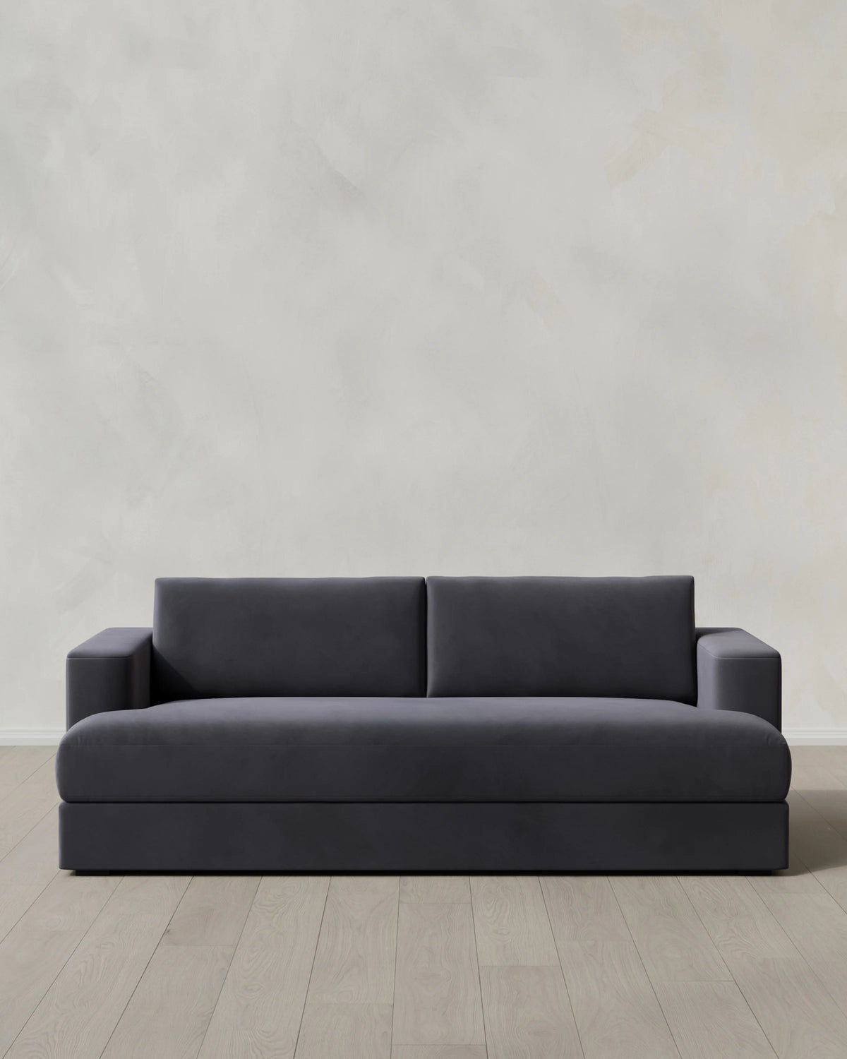 Sierra Curved Arm Sofa in Performance Velvet - 7ft / Sable