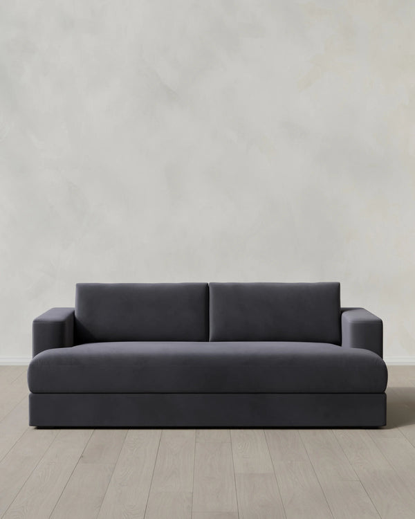 Sierra Curved Arm Sofa in Performance Velvet - 7ft / Sable