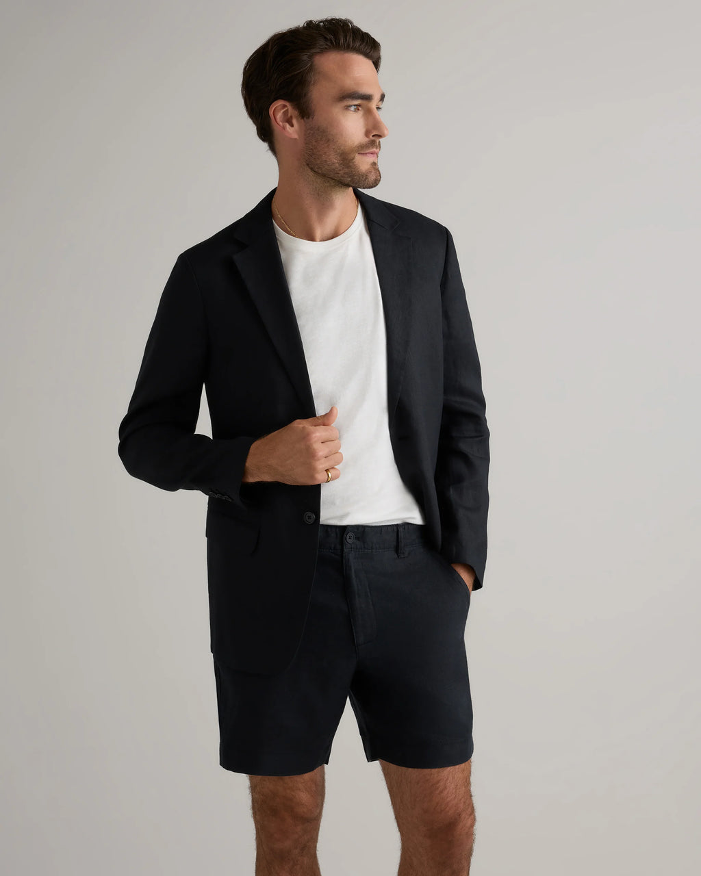 100% European Linen Trouser Shorts - 7" - S / Bayberry Olive
