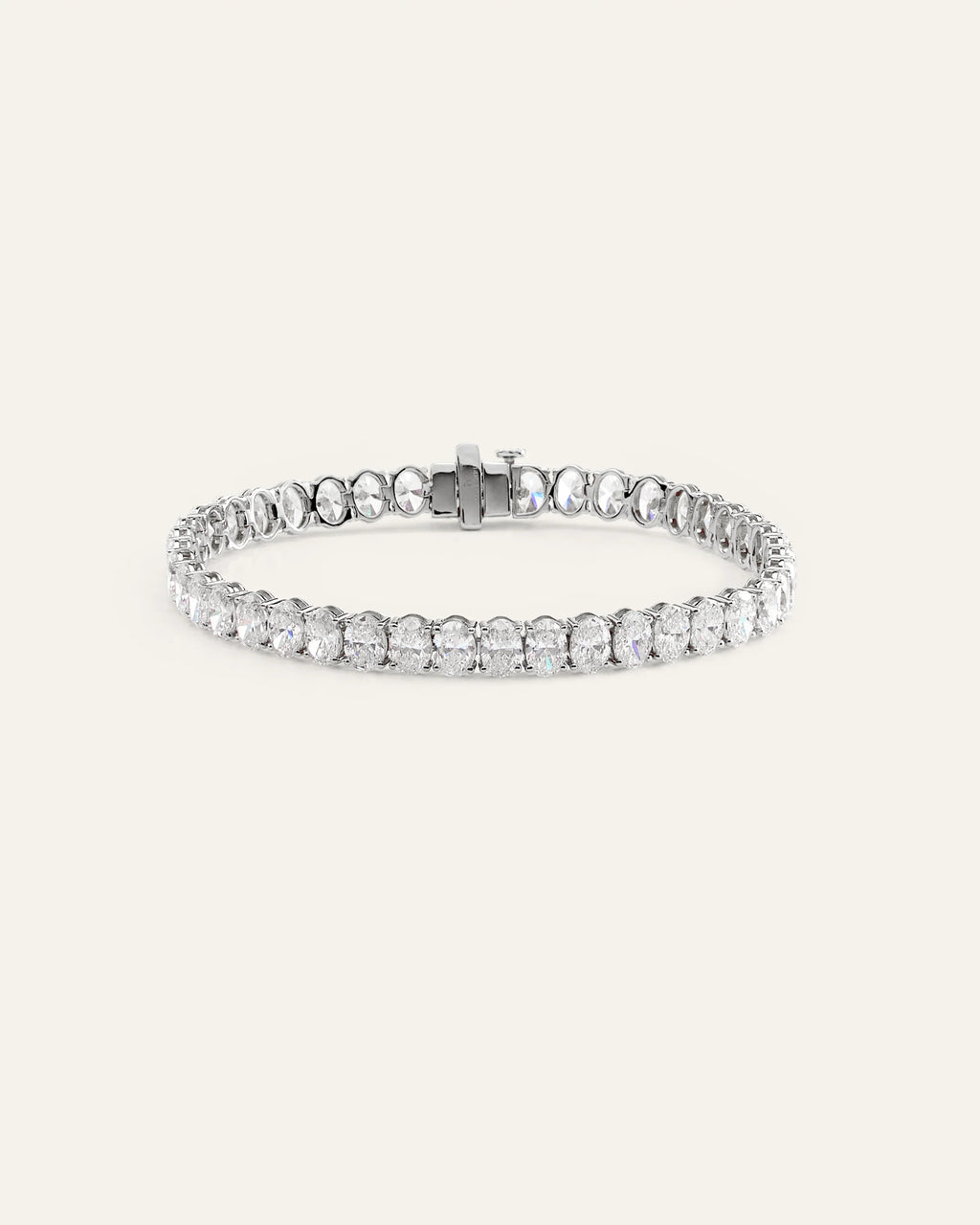 14K Gold Lab Grown Diamond North-South Oval Tennis Bracelet - 15ctw - 6.5" / Yellow Gold