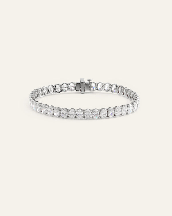 14K Gold Lab Grown Diamond North-South Oval Tennis Bracelet - 15ctw - 6.5" / Yellow Gold