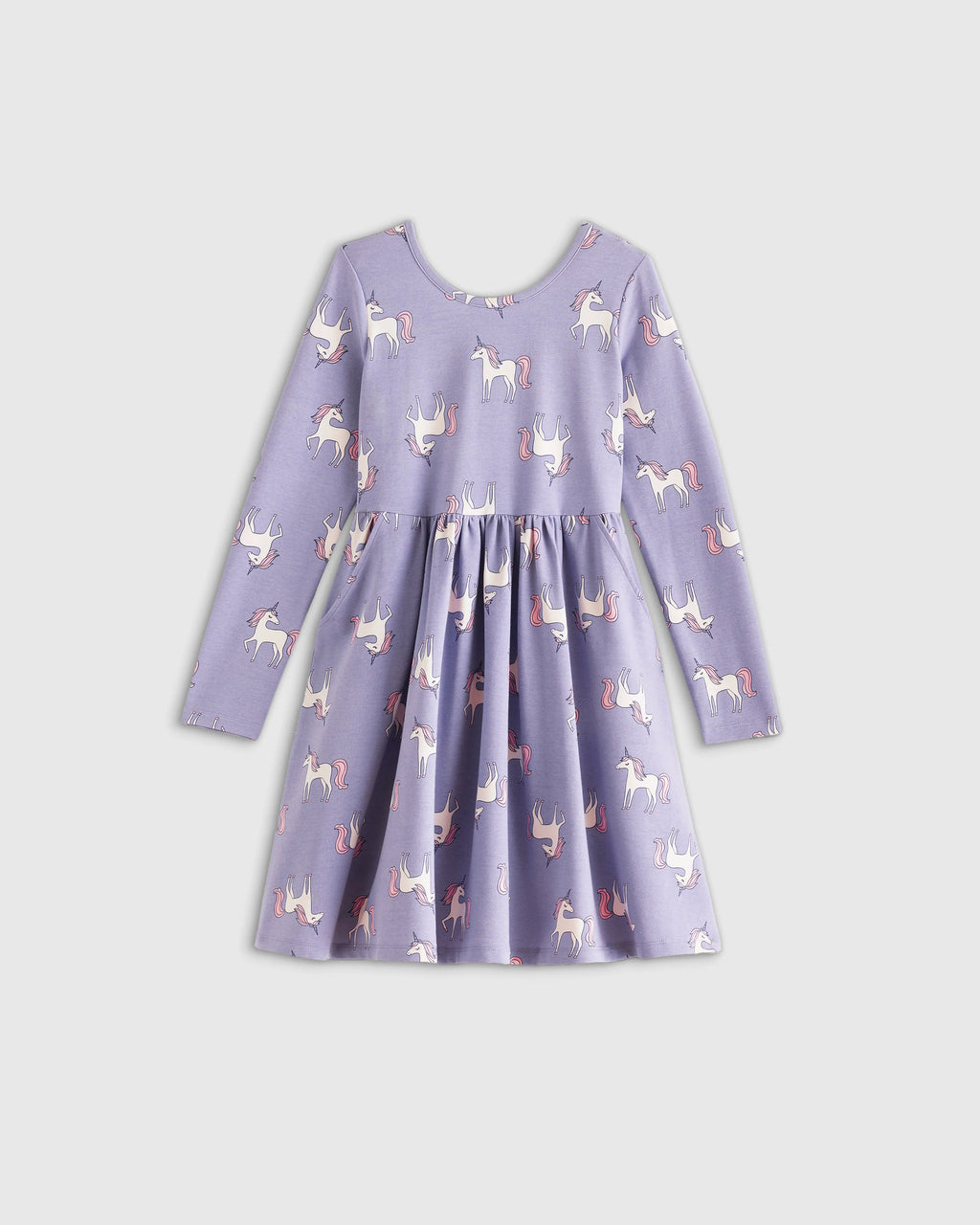 Organic Cotton Long Sleeve Skater Dress - 2T / Red Poppy Garden