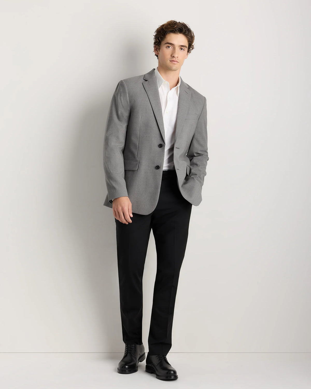 Stretch Wool Blazer - S / Grey Melange Main image