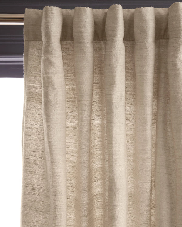 Raw Silk Curtain - Single Panel - 48x84 / Ivory