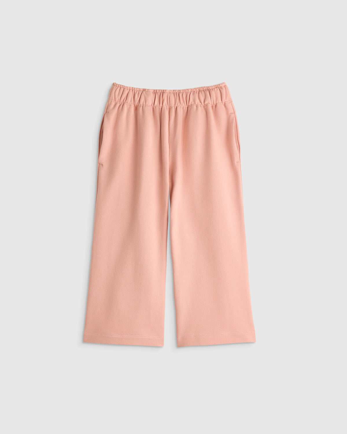 Girls Organic Cotton French Terry Wide Leg Pant - 2T / Pink Rose Main image
