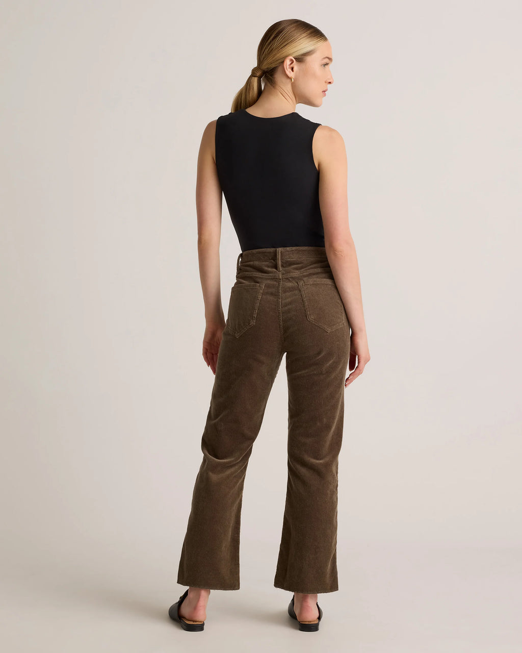 Organic Stretch Corduroy Kick Flare Pants - 0 / Warm Brown