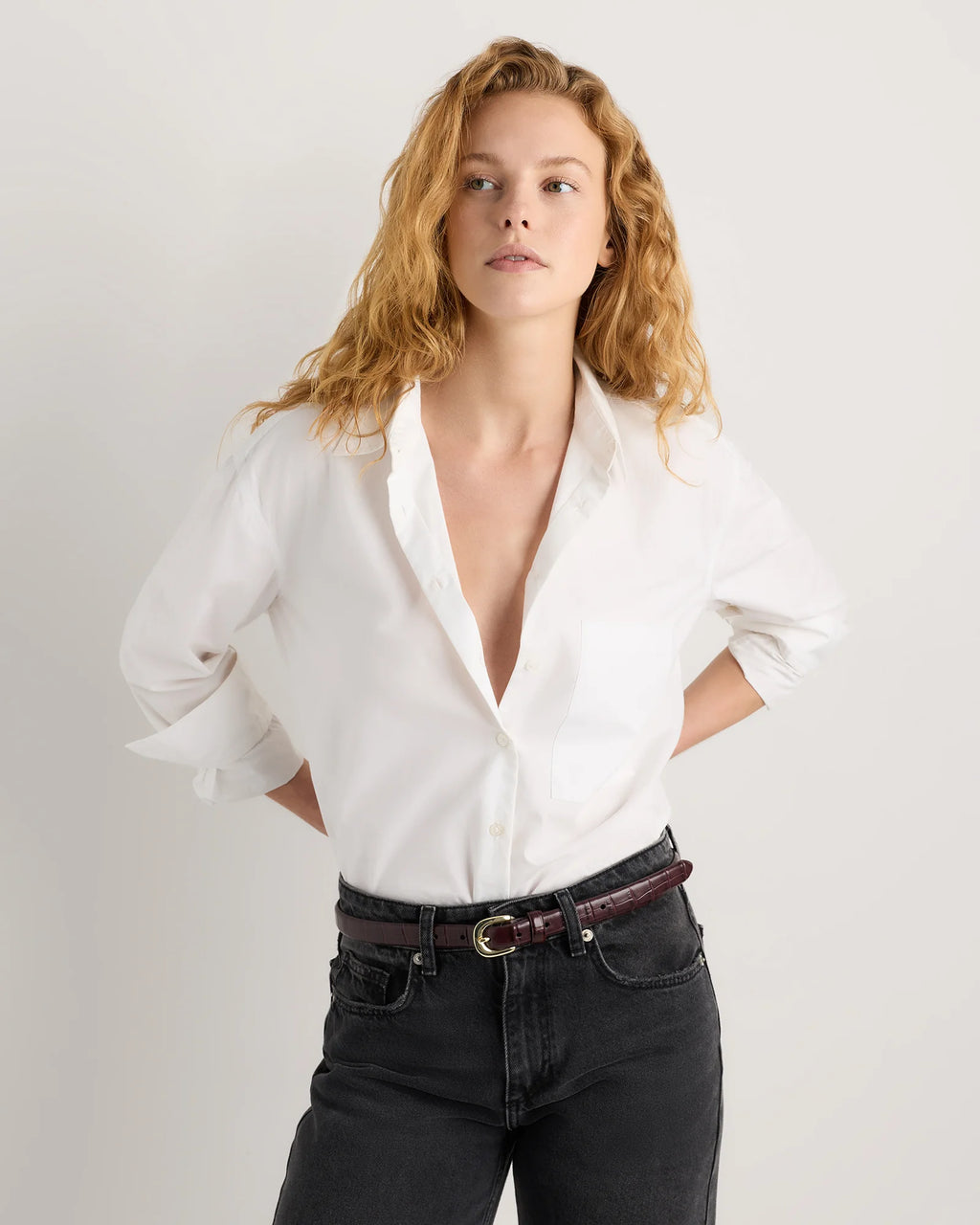 Sofia European Leather Skinny Belt - XS / Black